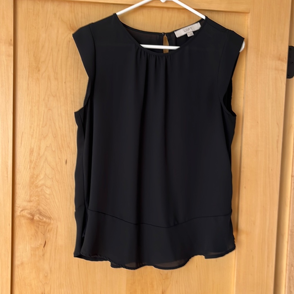 Loft brand, black, cap sleeve blouse